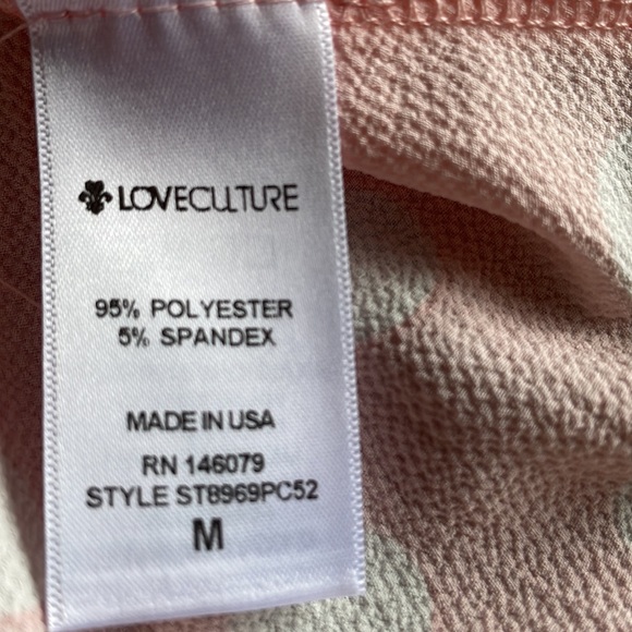 NWT Love Culture Spaghetti Strap Pink and White Polka Dot Peplum V-Neck Size M - Picture 10 of 11
